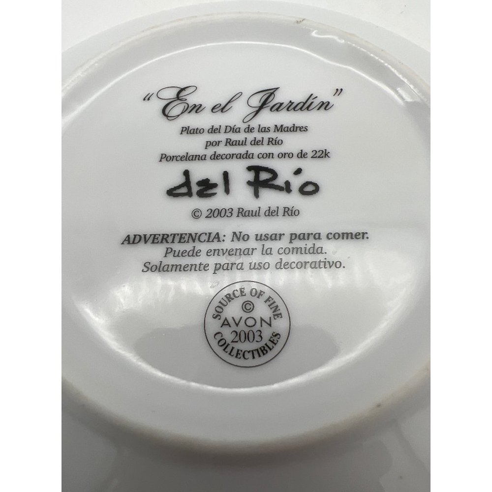 2003 Avon Mother's Day Plate Spanish Dia de las Madres Raul del Rio 5" - Picture 4 of 4